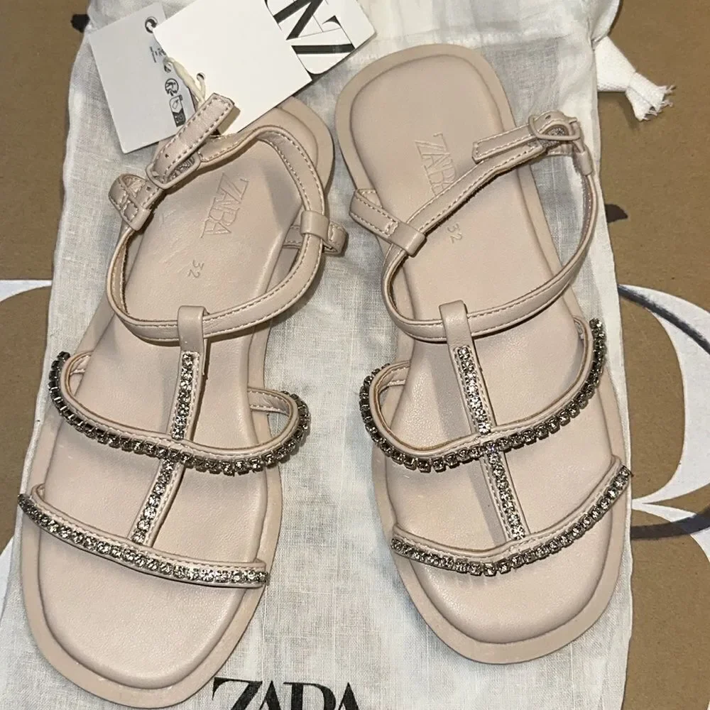 ZARA Kids | Pink | JEWEL STRAPPY SANDALS